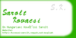 sarolt kovacsi business card